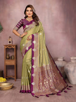 Thumbnail for Aastha Fashion Pista Silk Sarees Weaving Saree - Distacart