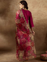 Thumbnail for Indo Era Women Floral Embroidered Regular Kurta with Trousers & With Dupatta