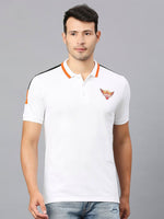 Thumbnail for Fancode Sunrisers Hyderabad IPL Printed Polo Collar Cotton Sports T-shirt - Distacart