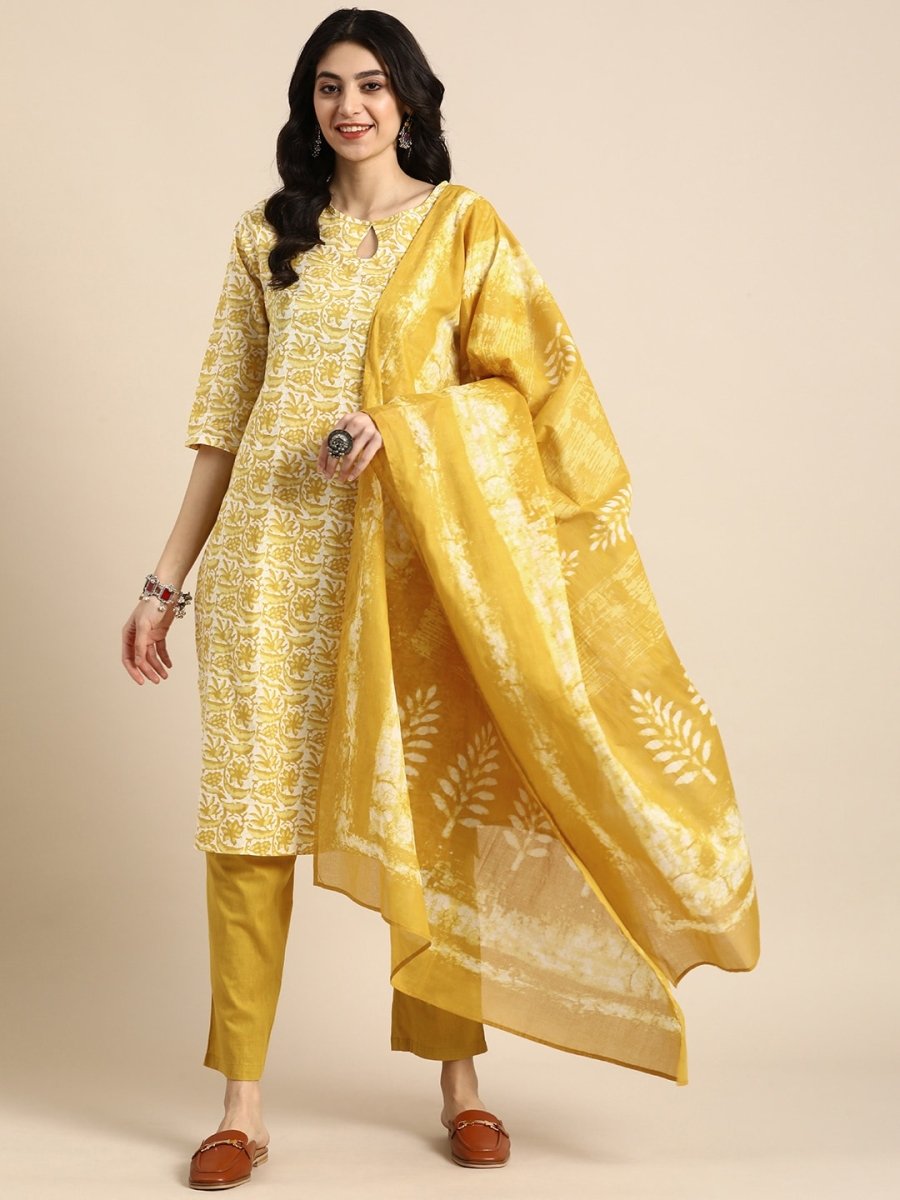 Anouk Printed Regular Kurta with Trousers & Dupatta - Distacart