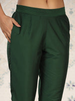 Thumbnail for Ode by House of Pataudi Yoke Design Embroidered Kurta with Trousers - Distacart