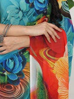 Thumbnail for Shivam Fabrics Blue Georgette Fabric Printed Saree