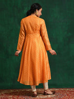 Thumbnail for Aks Ethnic Motifs Keyhole Neck Flared Anarkali Kurta - Distacart