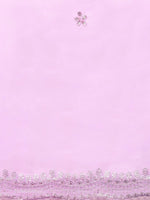 Thumbnail for Anouk Lavender & Silver-Coloured Sequinned Organza Saree - Distacart
