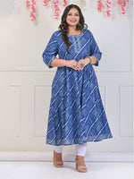 Thumbnail for Swasti Checked Embroidered Fit & Flare Midi Dress