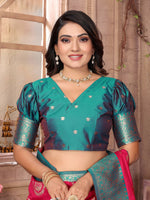 Thumbnail for Joban Fashion Hot Pink Banarasi Soft Silk Woven Saree