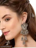 Tehzeeb Creations Women's Silver Colour Oxidised Earring With Hair Chain - Distacart