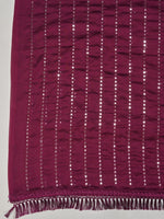 Thumbnail for Anouk Magenta Embellished Mirror Work Pure Georgette Saree - Distacart
