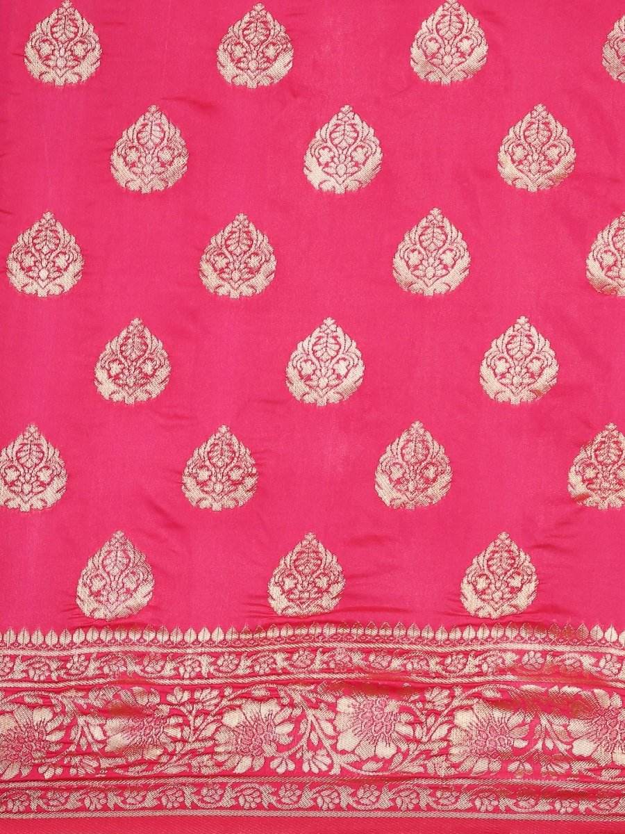 Anouk Pink & Gold-Coloured Woven Design Pure Silk Heavy Work Banarasi Saree - Distacart
