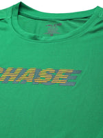 Thumbnail for Alcis Men Green & Yellow Typography Printed Slim Fit Running T-shirt - Distacart