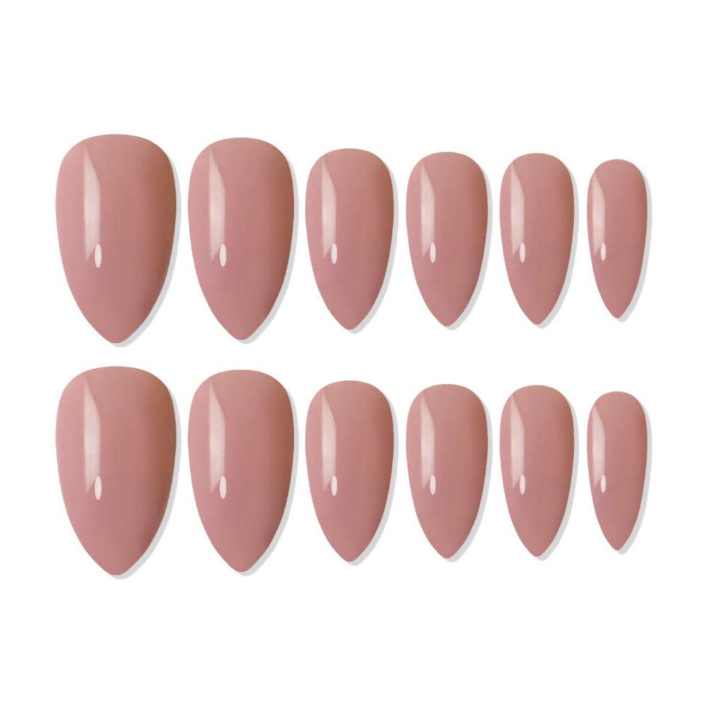 shills professional reusable press on nails almond spn624