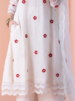 Thumbnail for Kalini Floral Embroidered Empire Thread Work Kurta With Palazzos & Dupatta - Distacart