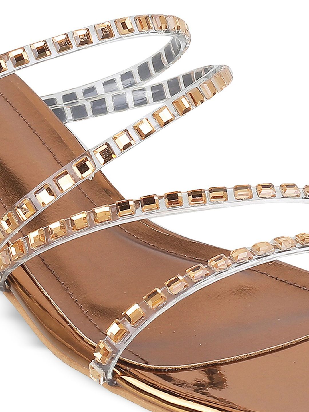 Metro Embellished Open Toe Block Heels