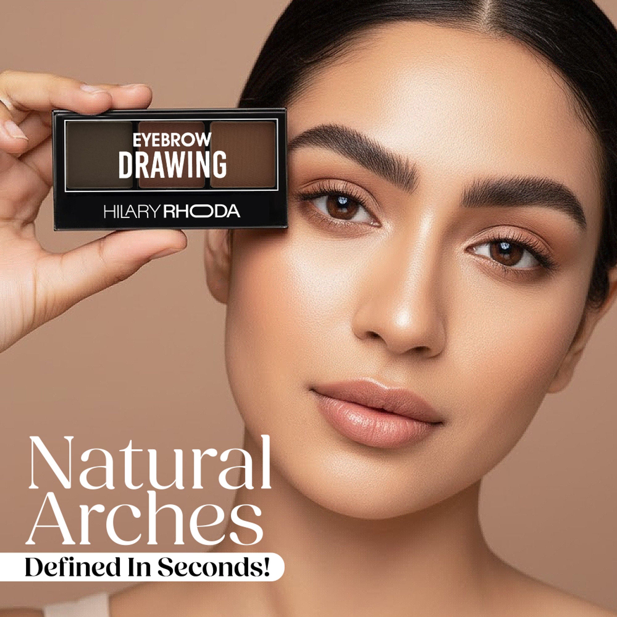 Hilary Rhoda Drawing Eyebrow Palette With 3 Natural Shades - 03 - Distacart