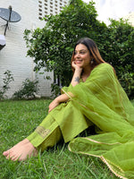 Thumbnail for Kalini Ethnic Motifs Embroidered Yoke Design Kurta With Trousers & Dupatta - Distacart
