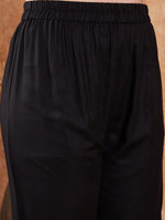 Thumbnail for Sangria Black Ethnic Motifs Embroidered Pathani Kurta With Salwar