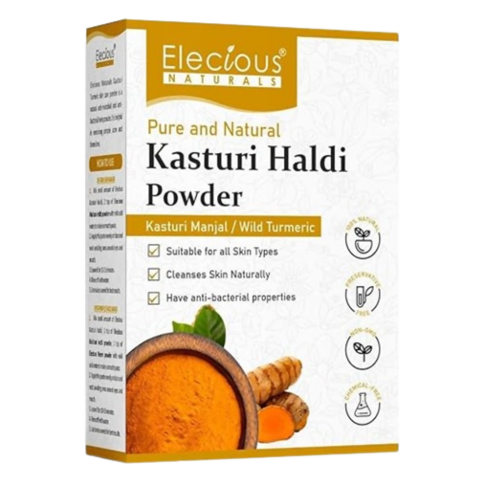 Elecious Kasturi Haldi Powder for Natural Finish face - Dista