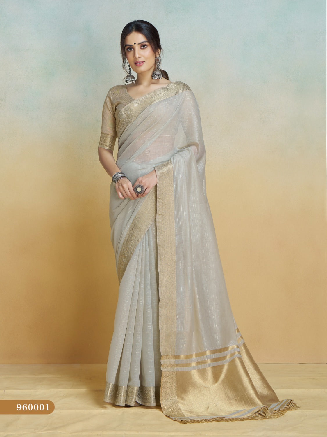 Anaita Grey Handloom Khadi Silk Zari Woven Work Saree With Blouse Piece - Distacart