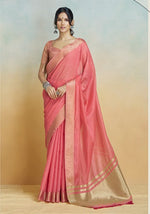 Thumbnail for Anaita Red Handloom Khadi Silk Zari Woven Work Saree With Blouse Piece - Distacart