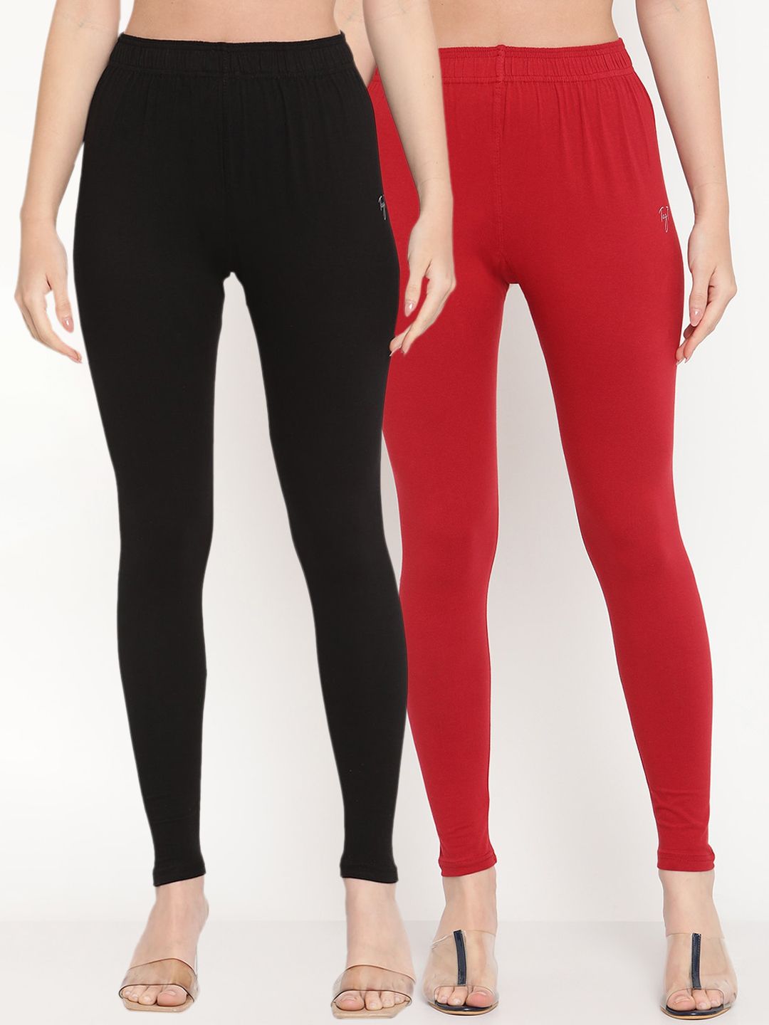 TAG 7 Women Pack Of 2 Solid Ankle-Length Leggings - Distacart