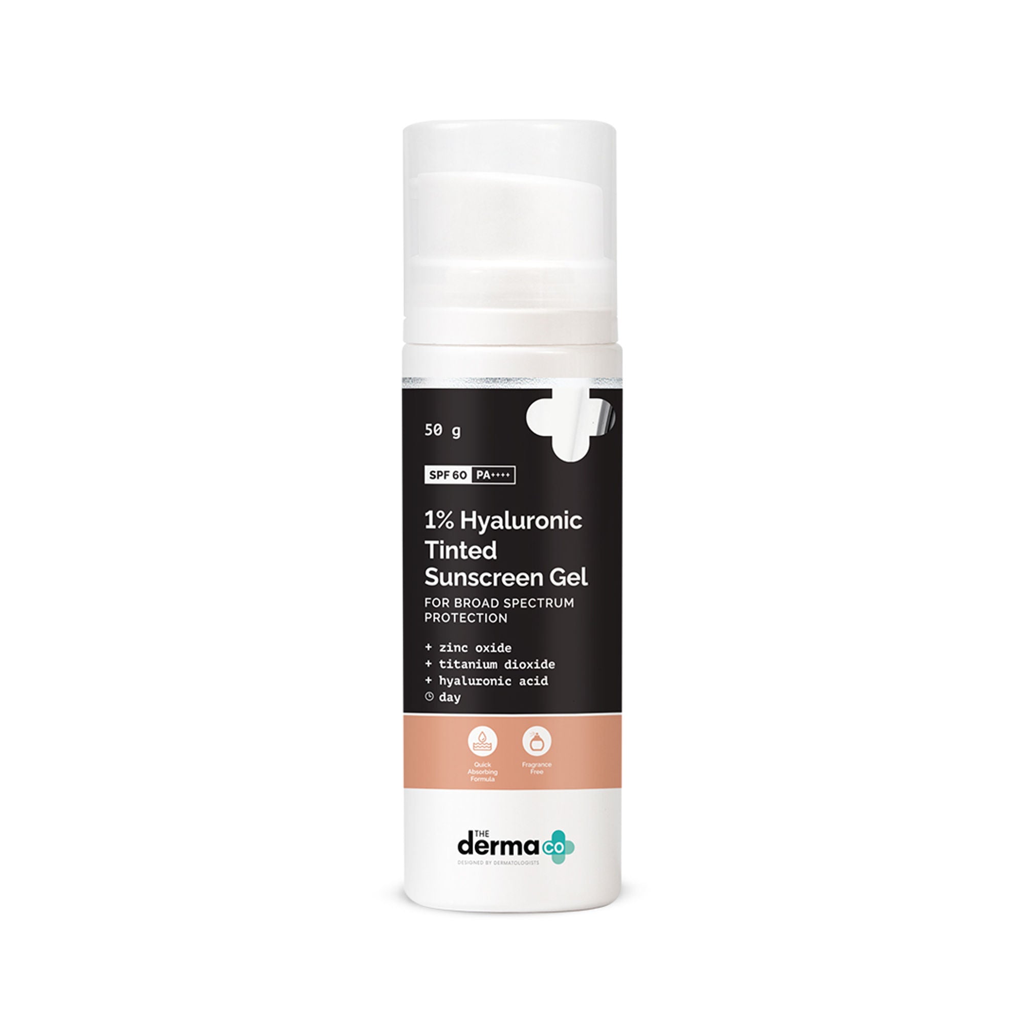 The Derma Co 1% Hyaluronic Tinted Sunscreen SPF 60 Gel PA++++ - 50g