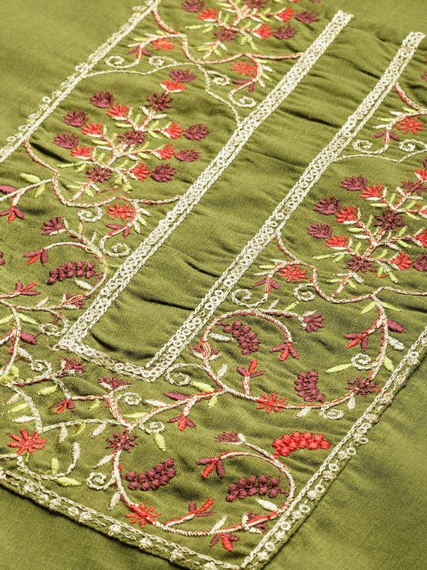 All About You Women Ethnic Motifs Embroidered Sequinned Kurta With Trousers - Distacart