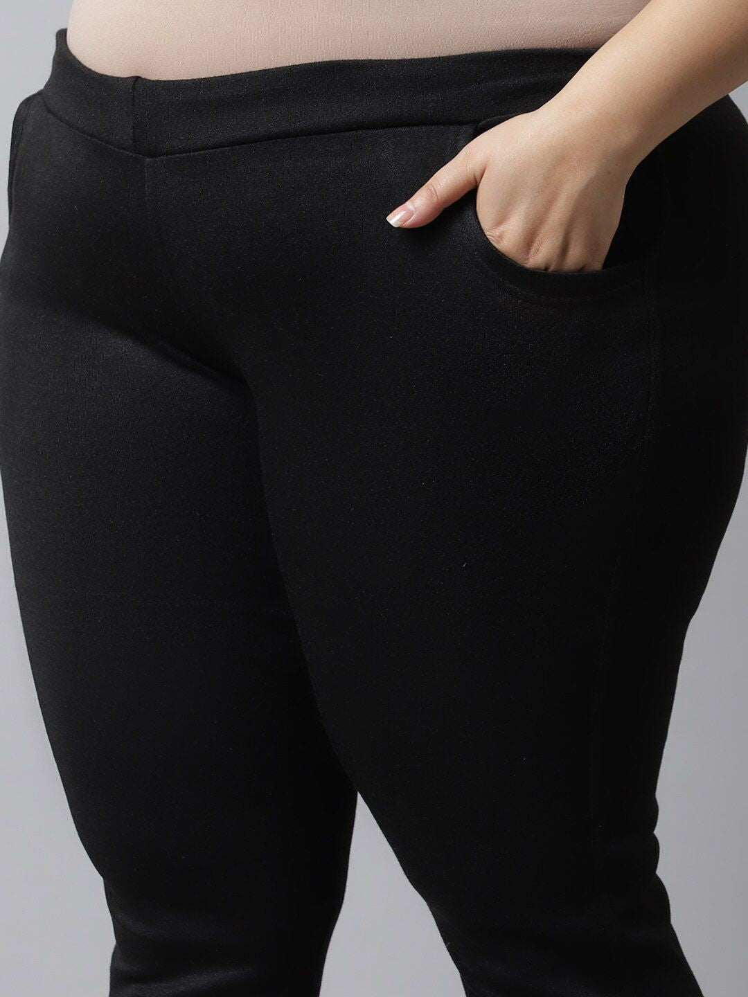 TAG 7 Women Plus Size Black Solid Ankle Length Leggings - Distacart