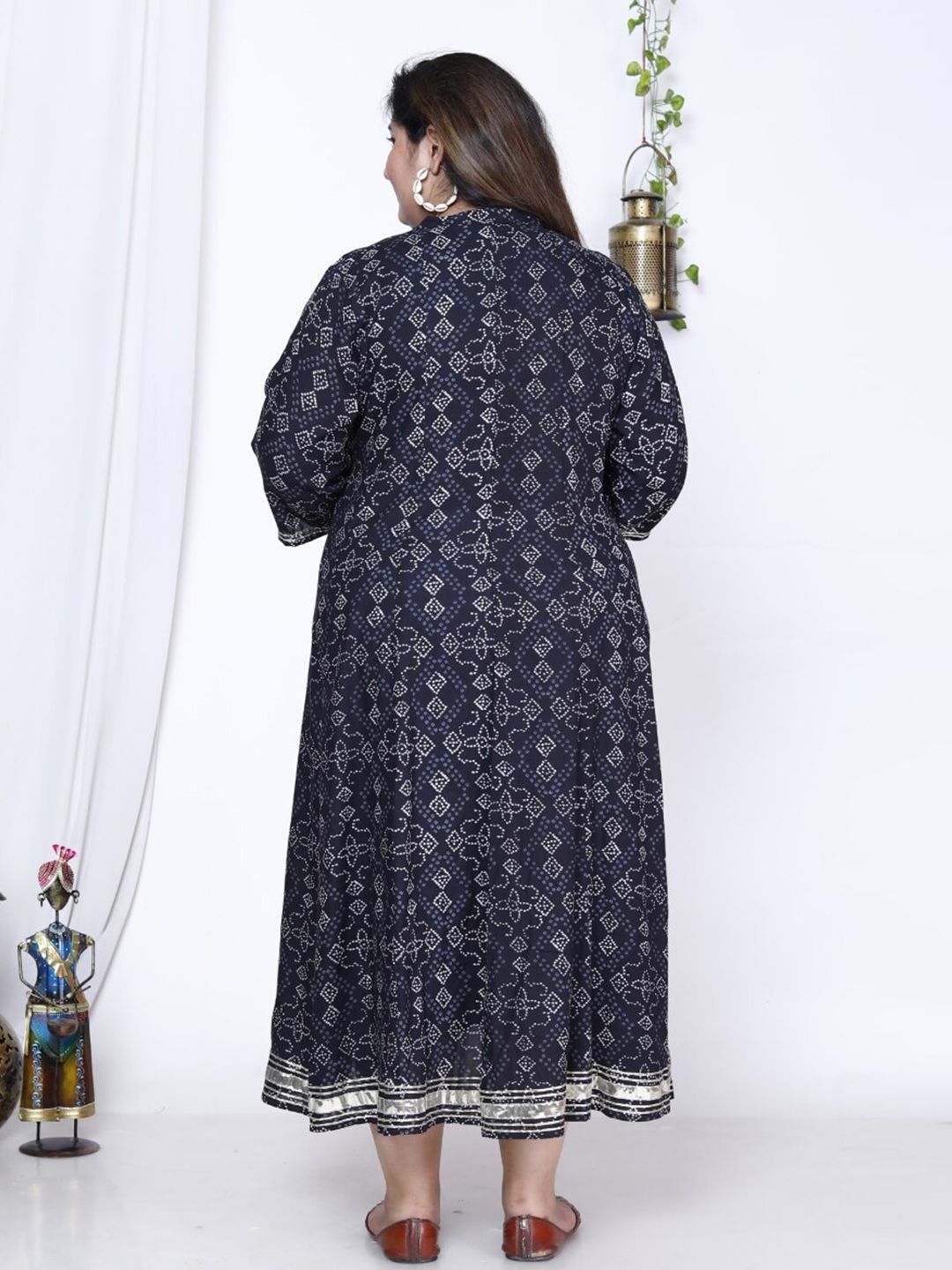 Swasti Bandhani Printed A-Line Maxi Ethnic Dress