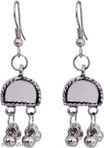 Thumbnail for Tehzeeb Creations Women's Silver Plated Necklace Set With Mirror Design - Distacart