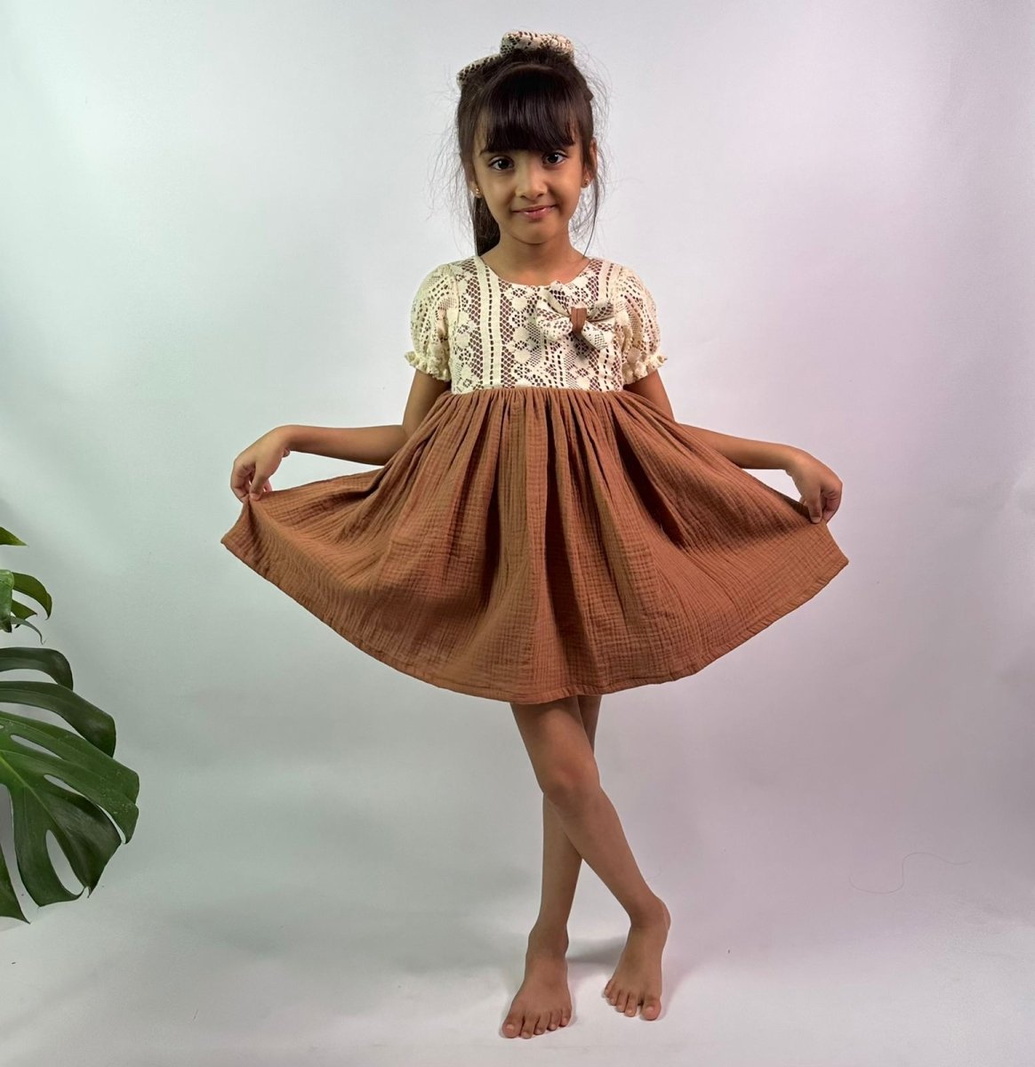 ArthLife Vintage Brown Fit And Flare Dress - Distacart