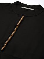 Thumbnail for Ode by House of Pataudi Women Black Bandhani Pleated Kurta with Trousers & With Dupatta - Distacart