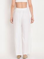 Thumbnail for TAG 7 Women White & Maroon Set of 2 Flared Ethnic Palazzos