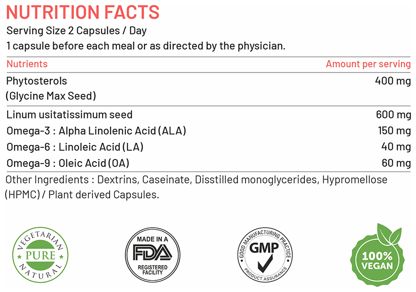 bliss welness heart health phytosterols omega 3 6 9 veg capsule vegicap