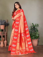 Thumbnail for Joban Fashion Banarasi Peach Butti Soft Silk Saree