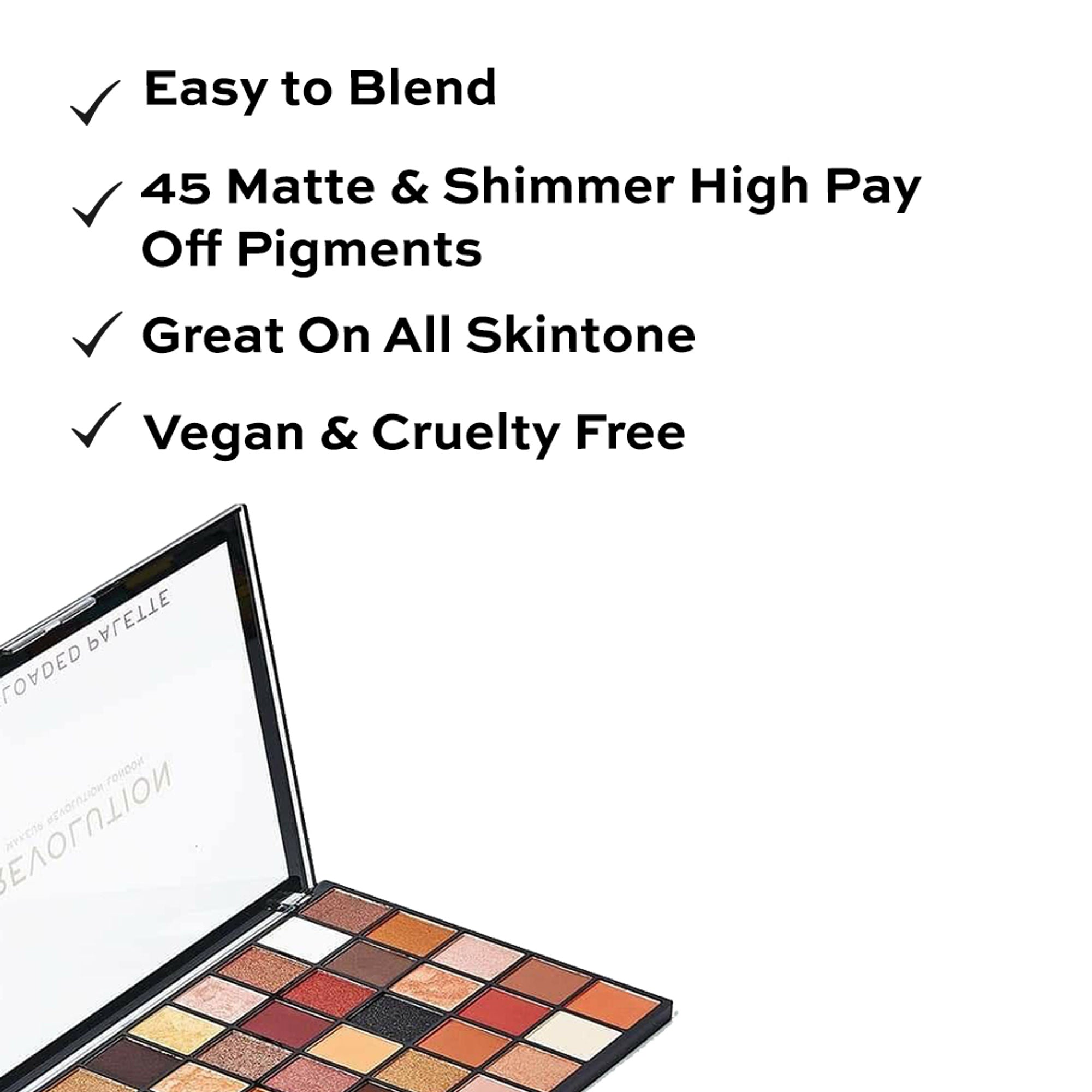 Makeup Revolution Maxi Reloaded Eyeshadow Palette - 45 Shades-Shimmer & Easy Blendable - Large It Up