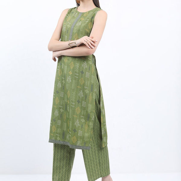 Vishudh Ethnic Motifs Printed Sleeveless Regular Kurta With Palazzos - Distacart