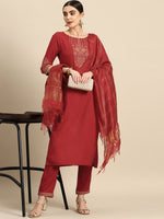 Thumbnail for All About You Ethnic Motifs Print Kurta with Trousers & With Dupatta - Distacart