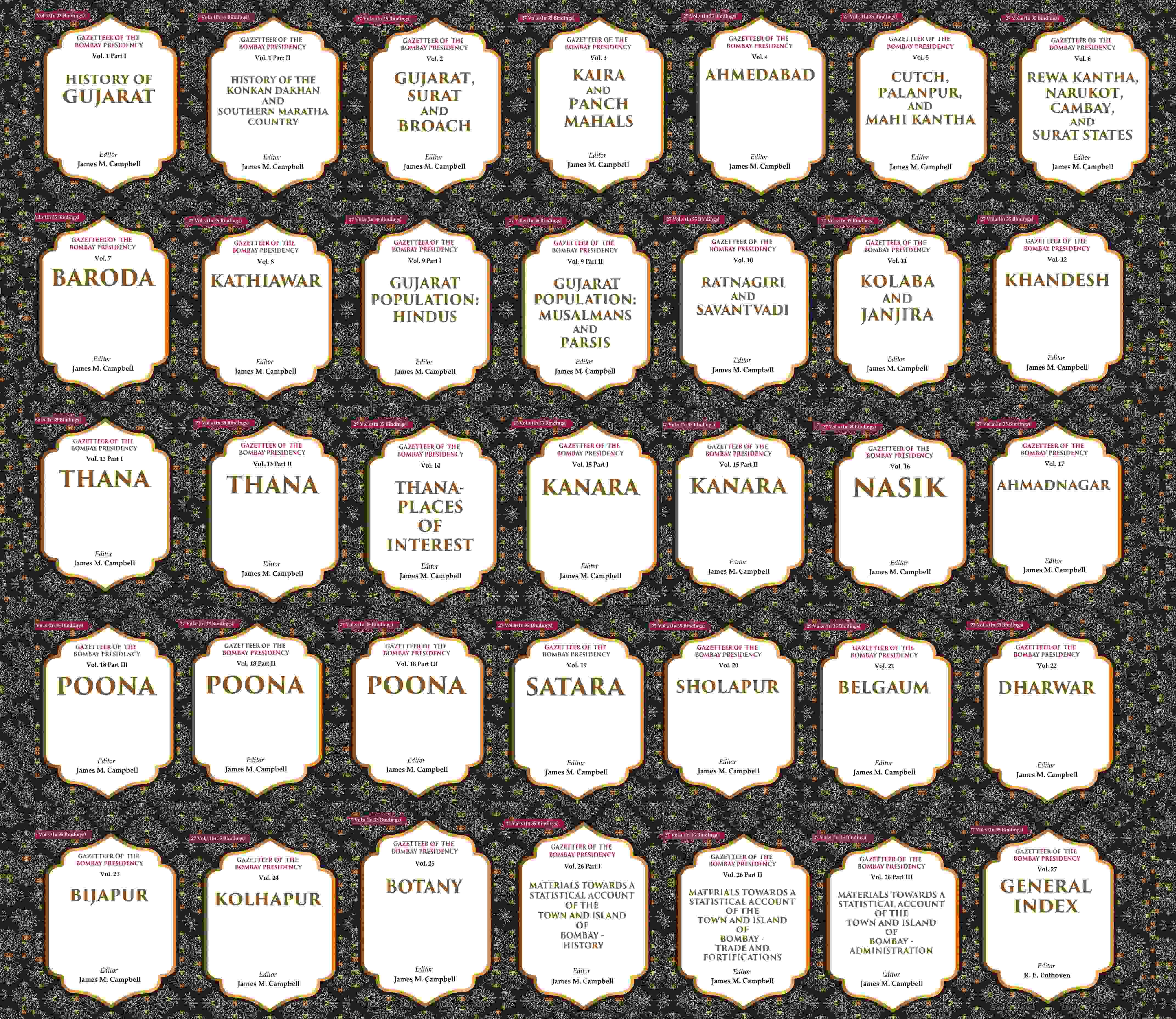 Gazetteer Of The Bombay Presidency 27 Vols. Set in 35 Binding - Gyan Books - Distacart