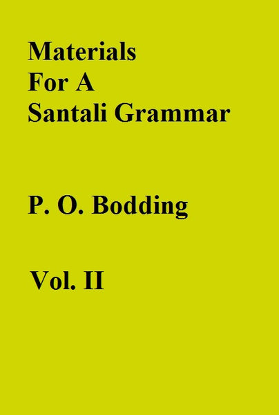 Materials For A Santali Grammar {Mostly Morphological} Vol. 2nd - Gyan Books - Distacart