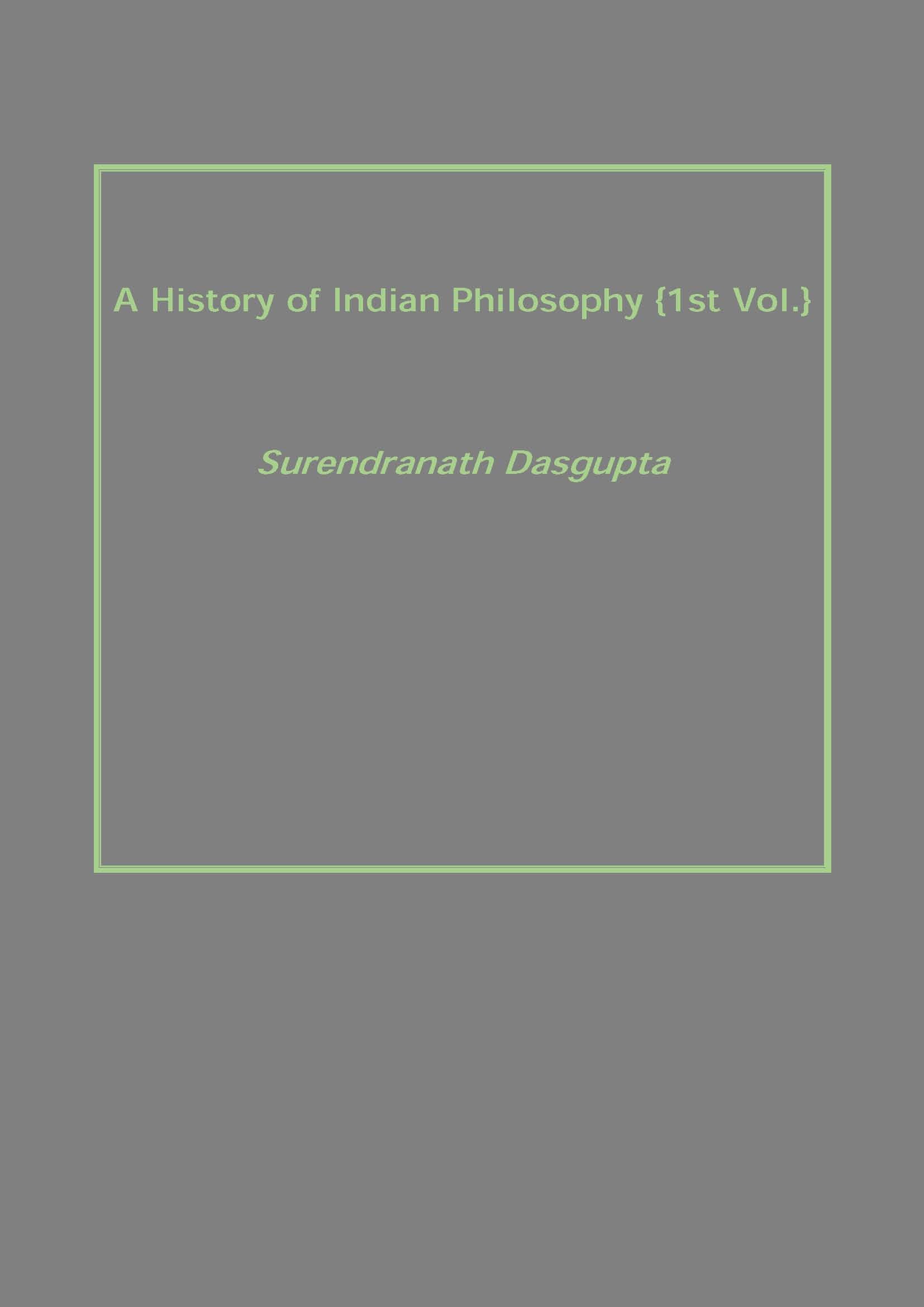 A History of Indian Philosophy Vol. 1st - Gyan Books - Distacart