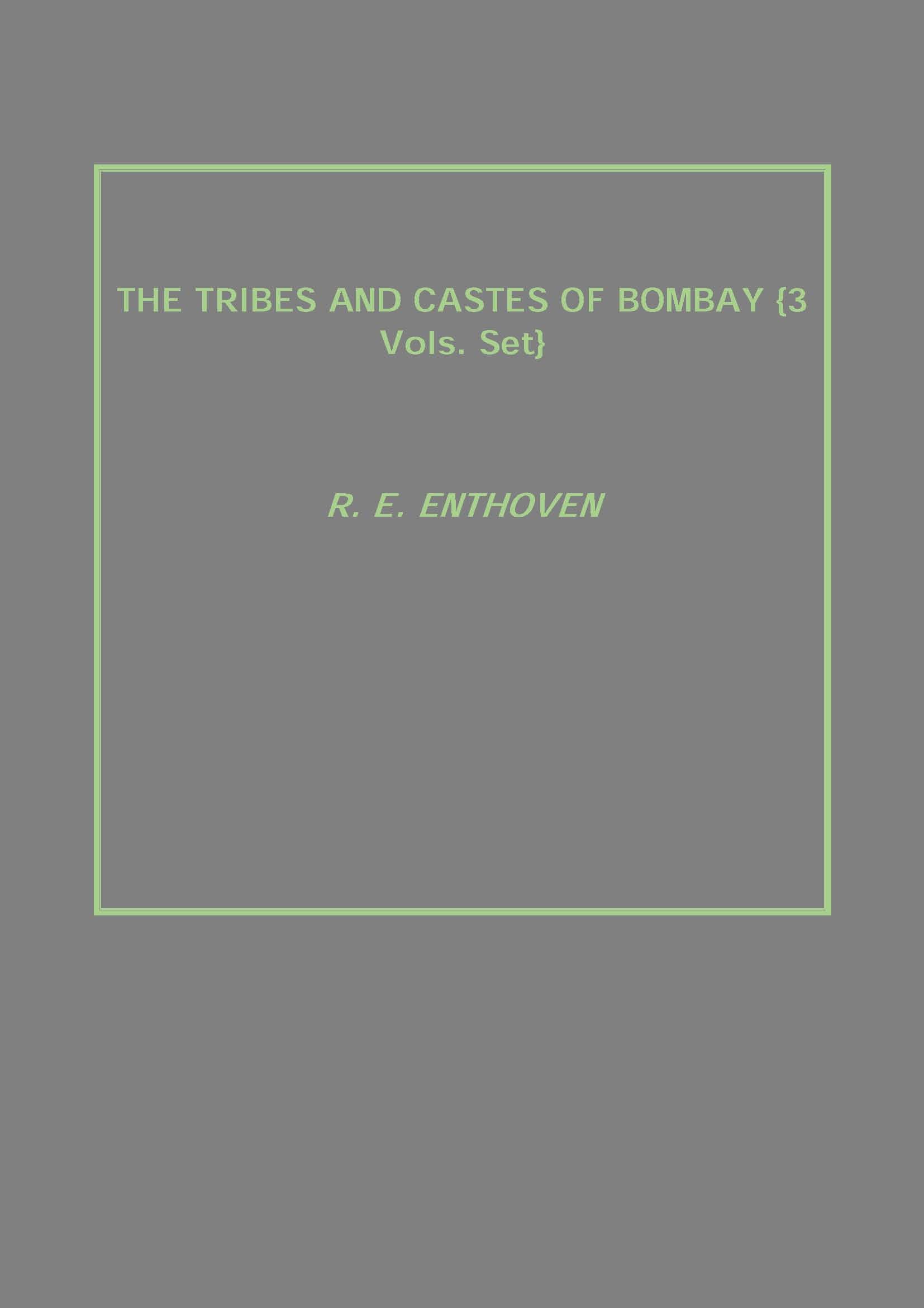 The Tribes and Castes of Bombay 3 Vols. Set - Gyan Books - Distacart