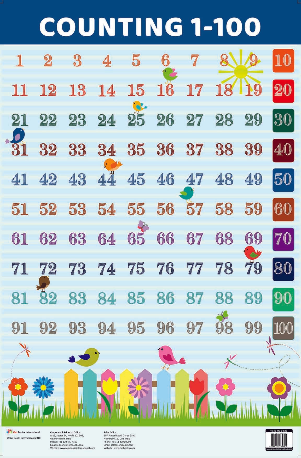 Counting 1 - 100 : Charts - Om Books - Distacart