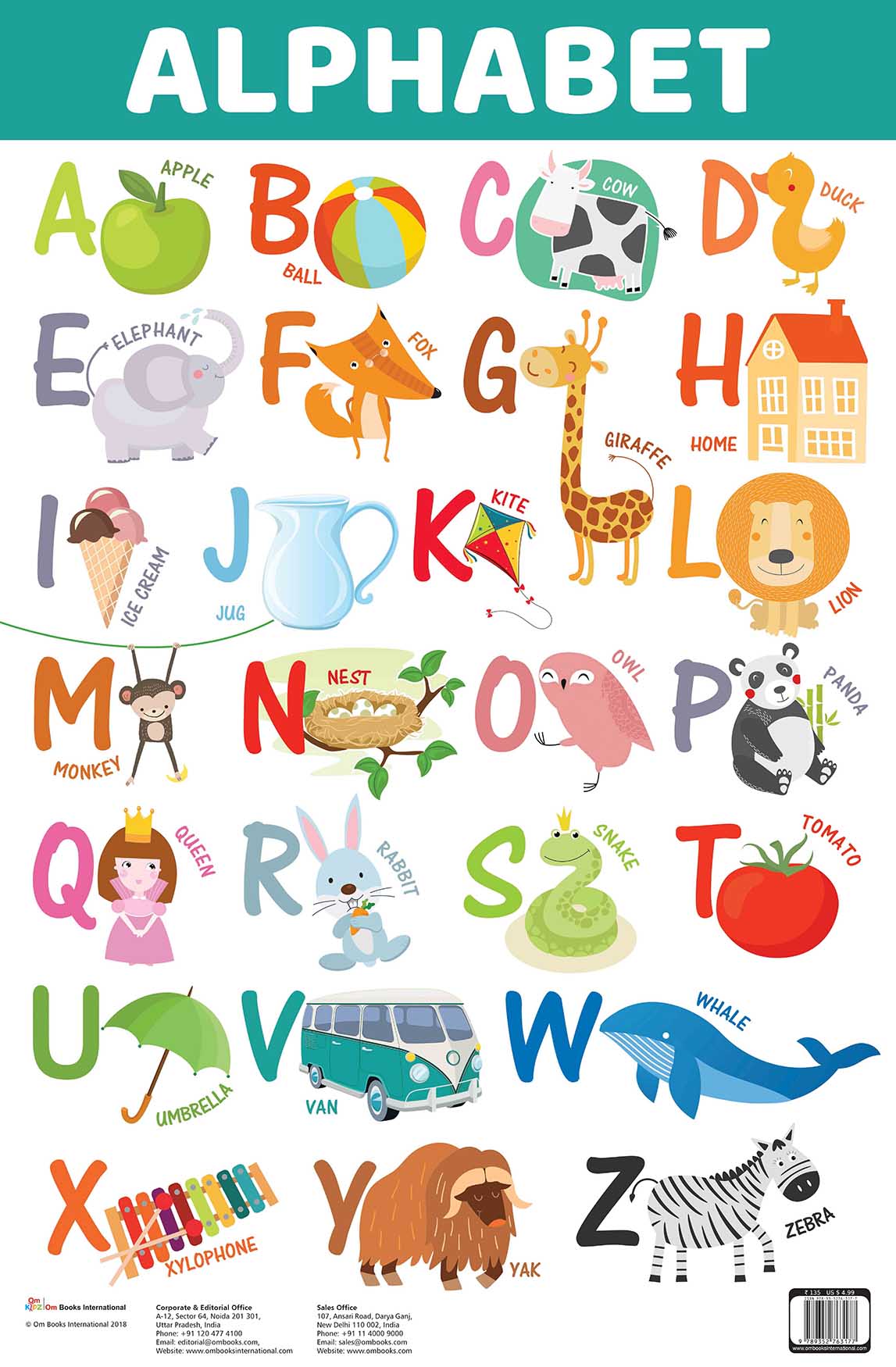 ALPHABET (Capital Letters) : Charts - Om Books - Distacart