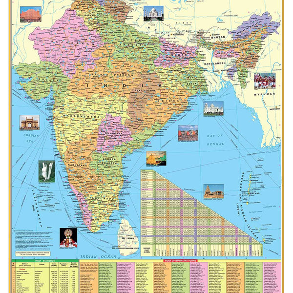 India Map : Charts - Om Books - Distacart