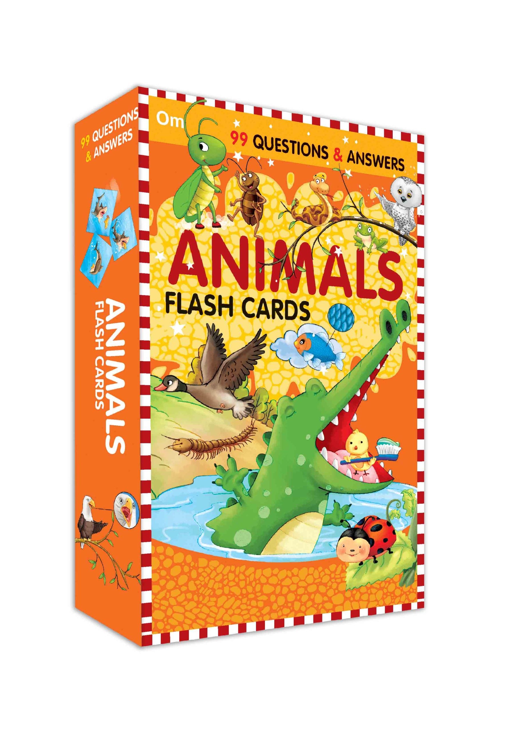 99 Question & Answers Animals Flash Cards - Om Books - Distacart