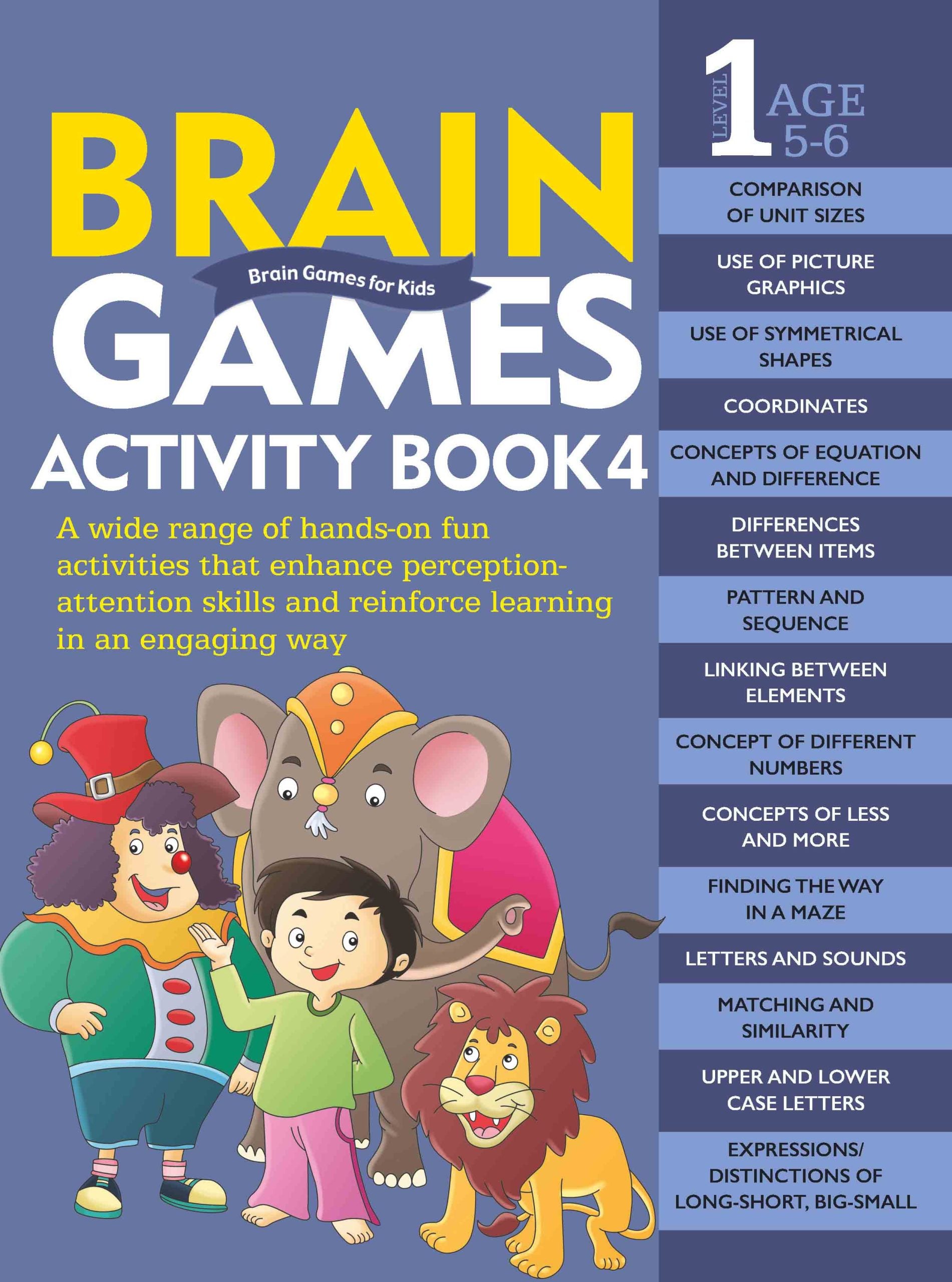 Brain Games for Kids : Brain Games Activity Book Level 1 : Book-4 - Om Books - Distacart