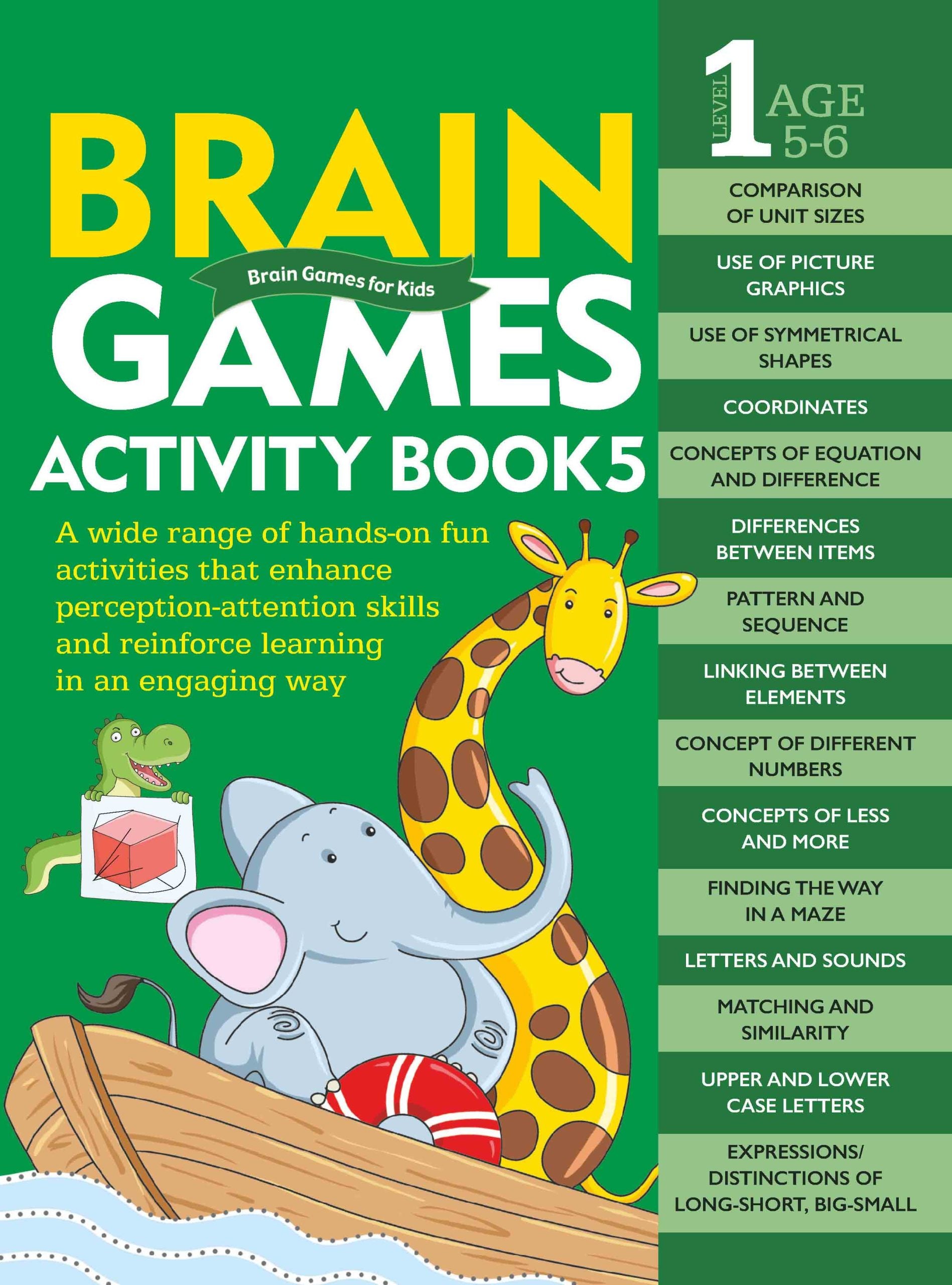 Brain Games for Kids : Brain Games Activity Book Level 1 : Book-5 - Om Books - Distacart