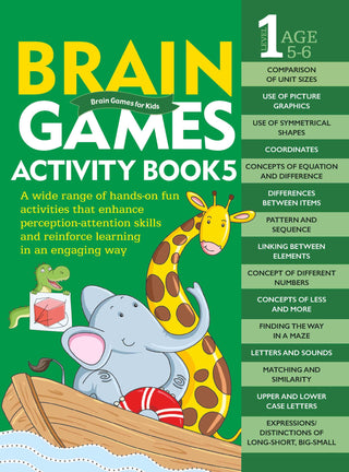 Brain Games for Kids : Brain Games Activity Book Level 1 : Book-5 - Om Books - Distacart