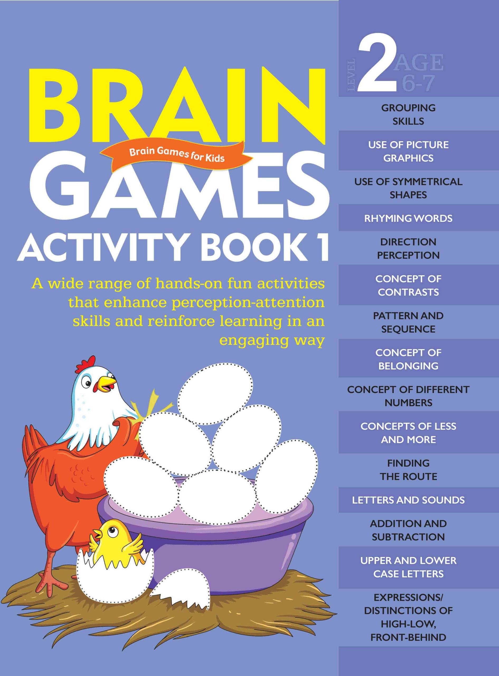 Brain Games for Kids : Brain Games Activity Book Level 2 : Book-1 - Om Books - Distacart