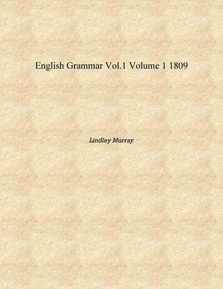 English Grammar vol.1 1 - Gyan Books - Distacart